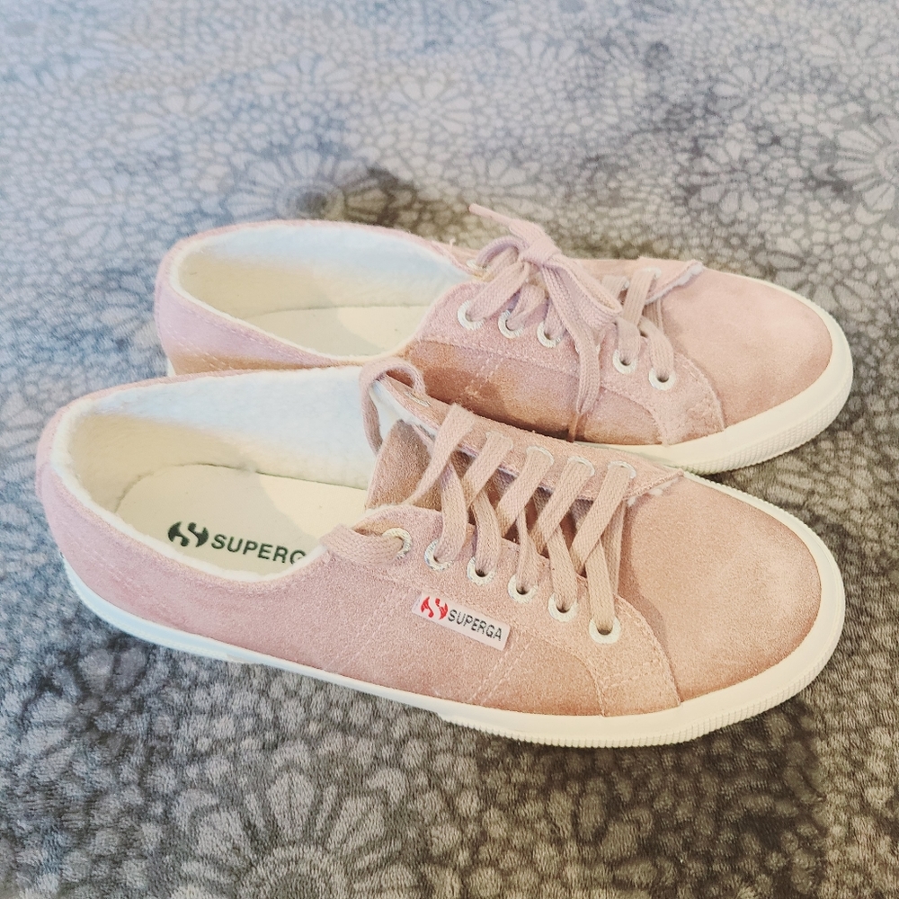 Superga 2750 purple/pink suede, lined sneakers